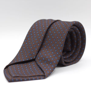 Holliday & Brown - Printed Silk - Brown, Blue and Yellow Tie