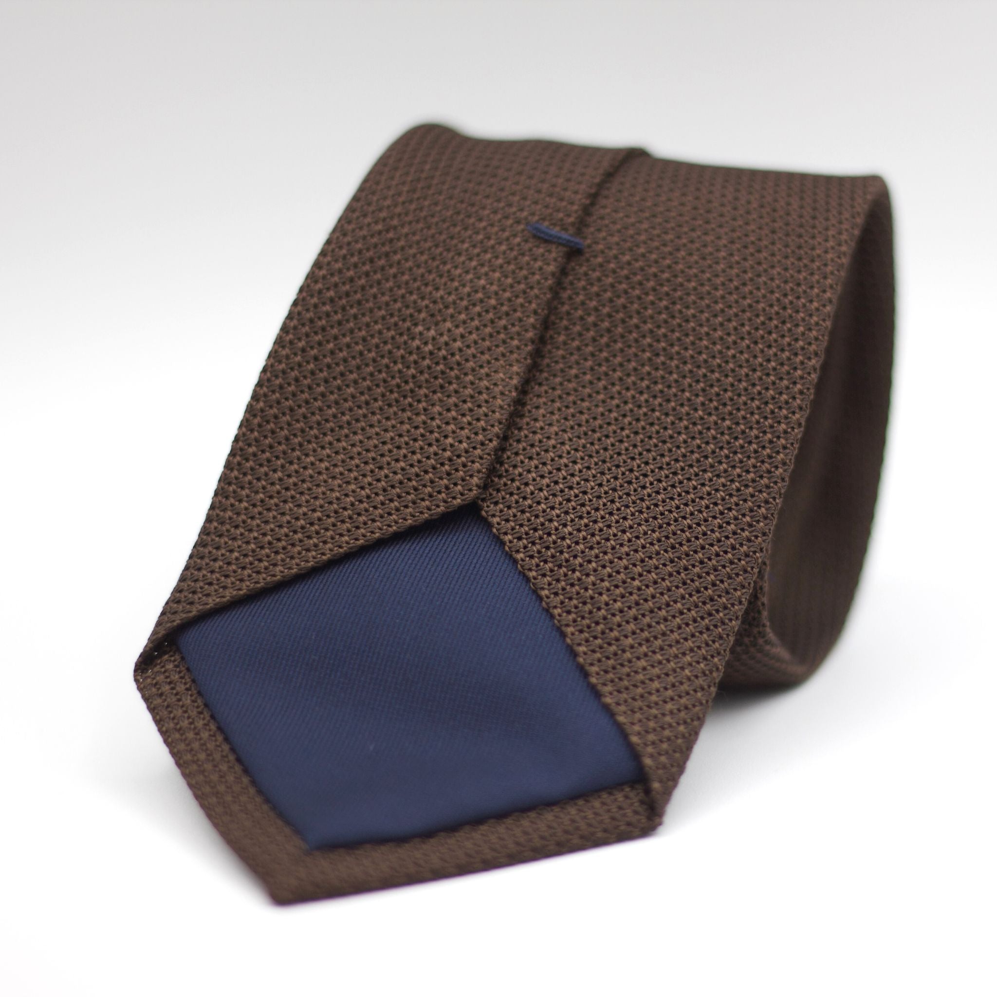 Cruciani & Bella 100% Silk Grenadine garza fina  Tipped Brown tie  Handmade inItaly 8 cm x 150 cm