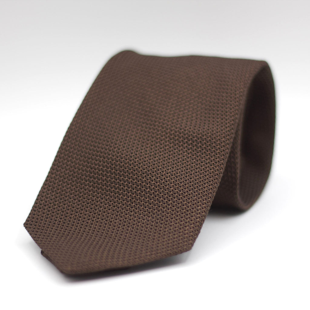 Cruciani & Bella 100% Silk Grenadine garza fina  Tipped Brown tie  Handmade inItaly 8 cm x 150 cm