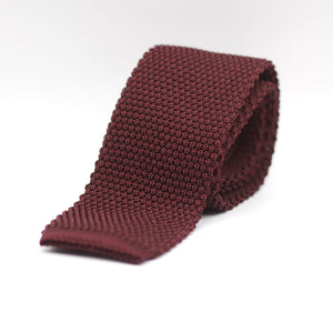 Cruciani & Bella 100% Knitted Silk Burgundy Plain Tie Handmade in Italy 6 cm x 145 cm