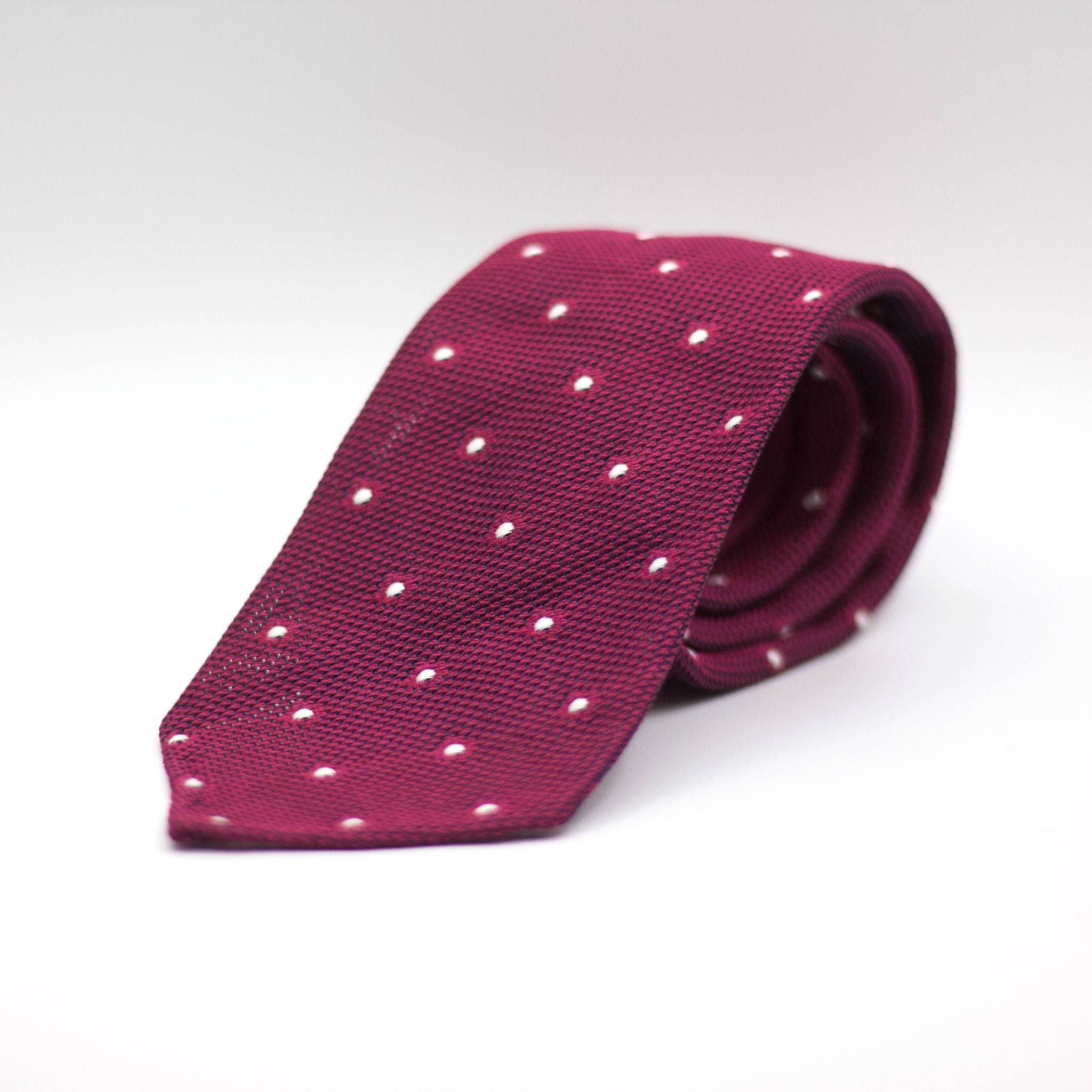  Burgundy, White Dots Motif Tie