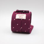  Burgundy, White Dots Motif Tie