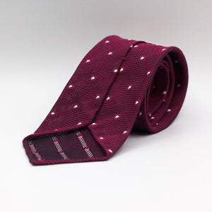  Burgundy, White Dots Motif Tie