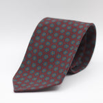 Cruciani & Bella 100% Printed Madder Silk  Italian fabric Unlined tie  Burgundy, Yellow and Green Motif Unlined Tie Handmade in Italy 8 cm x 150 cm