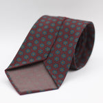 Cruciani & Bella 100% Printed Madder Silk  Italian fabric Unlined tie  Burgundy, Yellow and Green Motif Unlined Tie Handmade in Italy 8 cm x 150 cm