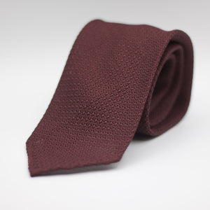 Cruciani & Bella 100% Silk Grenadine Garza Grossa Woven in Italy Tipped Burgundy plain tie Handmade in Italy 8 cm x 150 cm