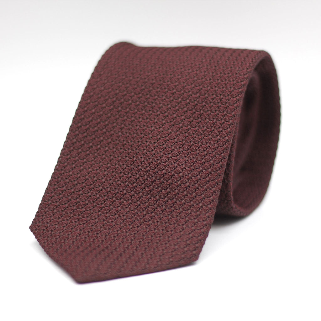 Cruciani & Bella - Silk Grenadine  - Garza grossa - Unlined - Burgundy plain tie #4604