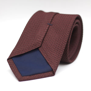 Cruciani & Bella 100% Silk Grenadine Garza Grossa Woven in Italy Tipped Burgundy plain tie Handmade in Italy 8 cm x 150 cm
