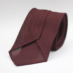 Cruciani & Bella 100% Silk Grenadine garza fina  Unlined Hand rolled blades Burgundy plain tie Handmade in Italy 8 cm x 150 cm