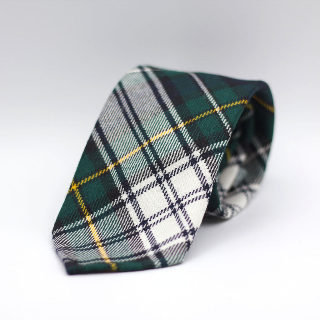 Cruciani & Bella 100% Italian Woven Wool Tartan Unlined Hand rolled blades Campbell Dress Modern Tartan Tie  Handmade in Italy 8 cm x 150 cm