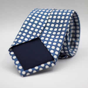 Cruciani & Bella 100% silk Tipped 3-Folds High Cobalt Blue "Winston's Spot" tie Handmade in Como, Italy 8 cm x 150 cm