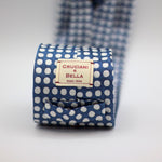 Cruciani & Bella 100% silk Tipped 3-Folds High Cobalt Blue "Winston's Spot" tie Handmade in Como, Italy 8 cm x 150 cm