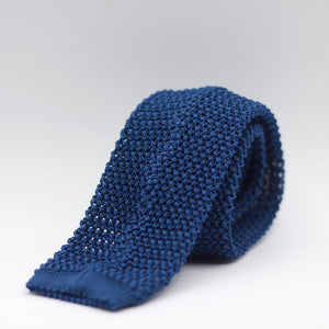 Holliday & Brown  100% Knitted Silk Handmade in Como, Italy Cobalt blue tie 6 cm x 145 cm