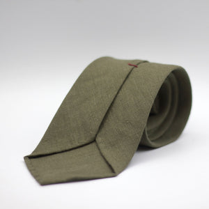 Cruciani & Bella - 100% Woven Jacquard Linen Tie  - Sage Green solid