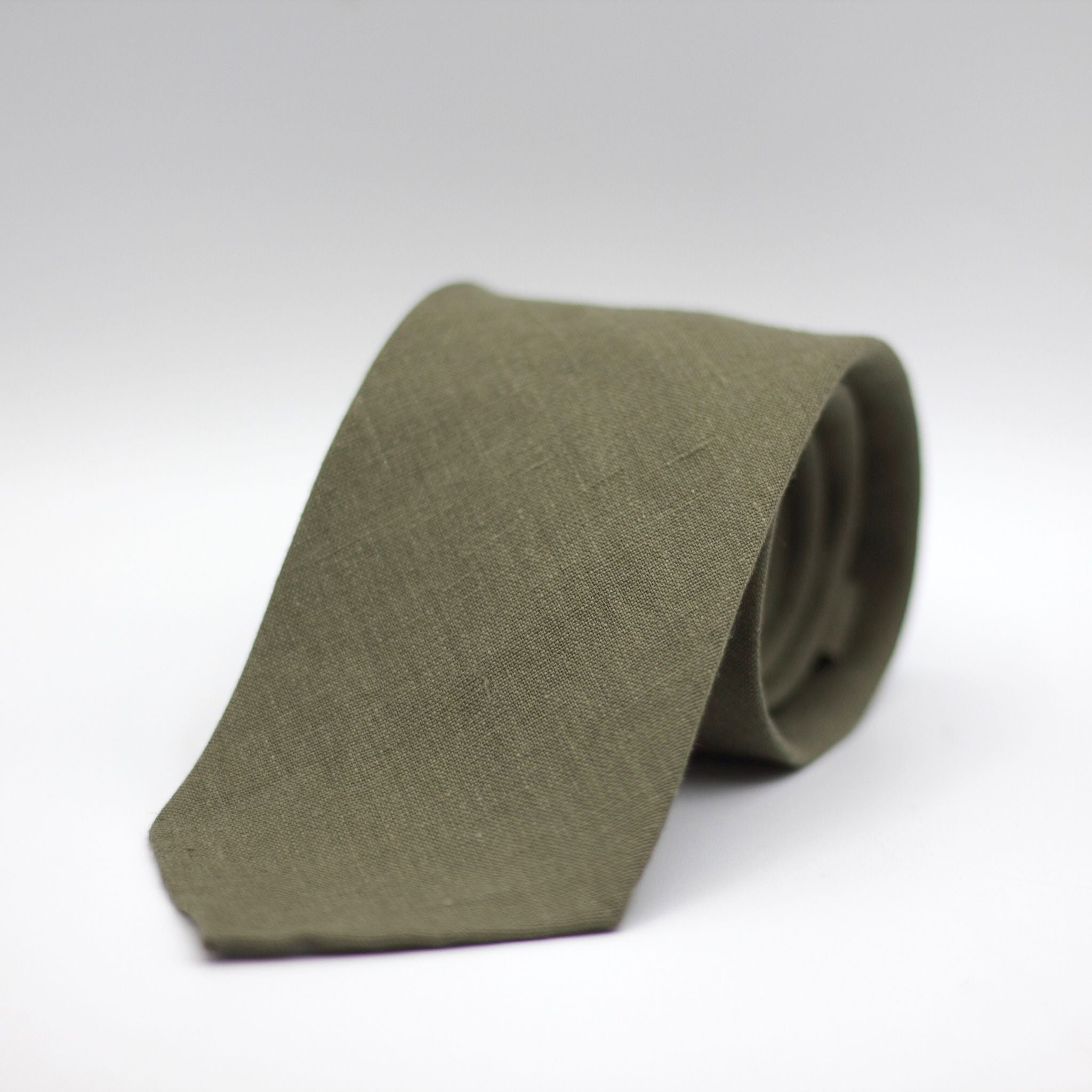 Cruciani & Bella - 100% Woven Jacquard Linen Tie  - Sage Green solid