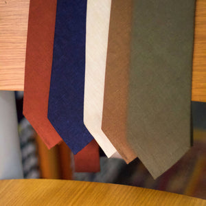 Cruciani & Bella - 100% Woven Jacquard Linen Tie  - Sage Green solid