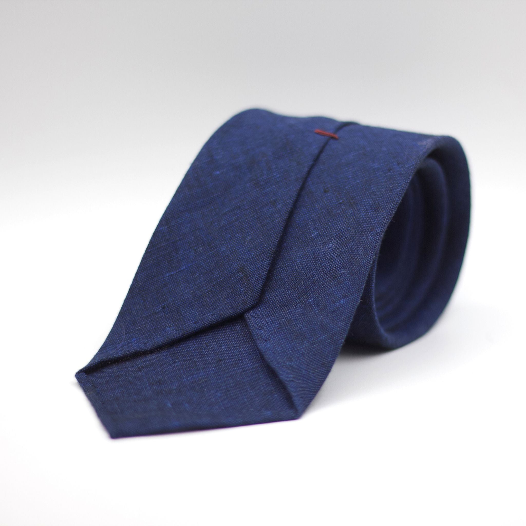 Cruciani & Bella - 100% Woven Jacquard Linen Tie  - Blue solid