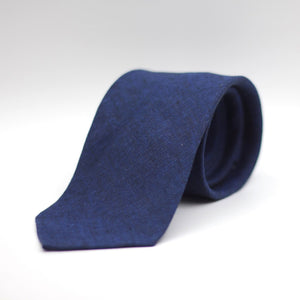 Cruciani & Bella - 100% Woven Jacquard Linen Tie  - Blue solid