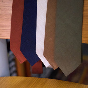 Cruciani & Bella - 100% Woven Jacquard Linen Tie  - Light Brown solid