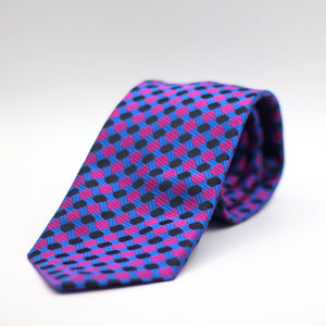 Cruciani & Bella - Jacquard Silk - Black, Pink and Blue Tie