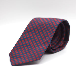 Cruciani & Bella - Jacquard Silk -  Blue, Red Polka Dots Tie