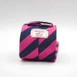 Cruciani & Bella - Jacquard Silk - Fuchsia and Blue Stripes Tie