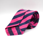 Cruciani & Bella - Jacquard Silk - Fuchsia and Blue Stripes Tie