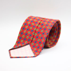 Cruciani & Bella - Printed Madder Silk  - Unlined - Red, Yellow and Blue Tie