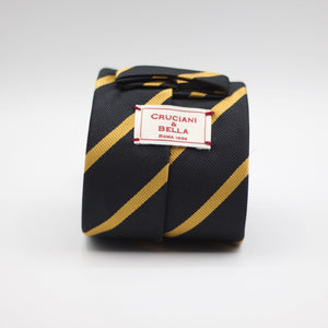 Cruciani & Bella - Silk - Black, Gold Stripes Tie