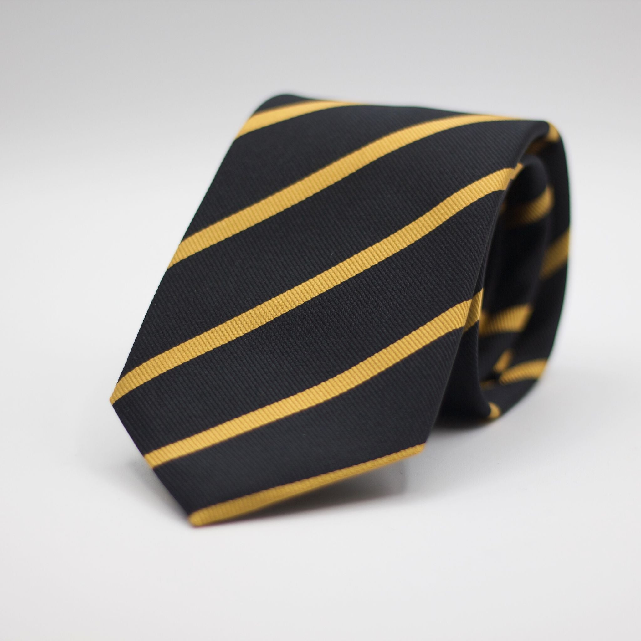 Cruciani & Bella - Silk - Black, Gold Stripes Tie