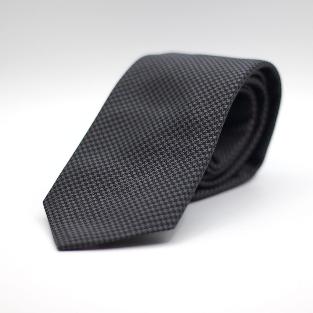 Cruciani & Bella - Silk - Black and Charcoal Pied de poule Tie