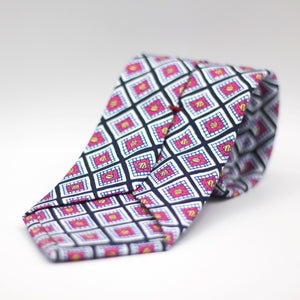 Cruciani & Bella - Silk - Navy, Light Blue, Pink and Yellow Tie