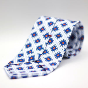 Cruciani & Bella - Silk - White, Light Blue, Blue and Orange Tie