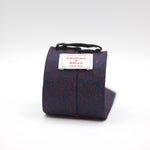 Cruciani & Bella - Woven Jacquard Silk - Blue, Red Motif Unlined Tie