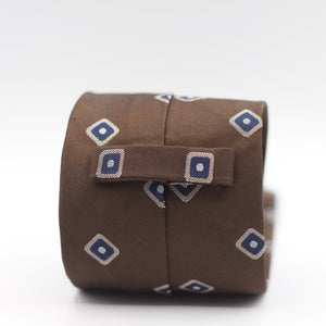 Cruciani & Bella - Woven Jacquard Silk - Brown, Grey and Navy Tie