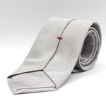 Cruciani & Bella - Woven Jacquard Silk - Light Grey, White Motifs Tie