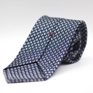 Cruciani & Bella - Woven Jacquard Silk - Navy, White Motif Tie