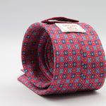 Cruciani &amp; Bella
100% Printed Silk

Self-Tipped
Red, Blue, Light Blue and White Motif Tie&nbsp;
Handmade in Rome, Italy.

8 cm x 150 cm
#9297