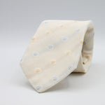 Cruciani &amp; Bella
100% Silk Garza Fina
Woven in Italy
Self-Tipped

Off-White, Yellow and Light Blue Tie
Handmade in Italy
8 cm x 150 cm
#9446