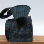 Cruciani & Bella - Silk - Small Printed Geometric Designs Blue, Brown and Light Blue #8910