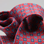 Cruciani &amp; Bella
100% Printed Silk

Self-Tipped
Red, Blue, Light Blue and White Motif Tie&nbsp;
Handmade in Rome, Italy.

8 cm x 150 cm
#9297
