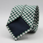 Cruciani &amp; Bella

100% Woven Jacquard silk
Tipped
3-Folds High
Forrest Green Houndstooth Tie
Handmade in Como, Italy
8 cm x 150 cm
#7724