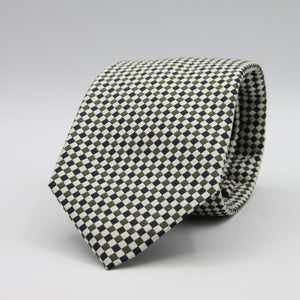 Cruciani &amp; Bella

100% Woven Jacquard silk
Tipped

Green, Off White and Blue Optical Motif Tie
Handmade in Como, Italy
8 cm x 150 cm
#8805