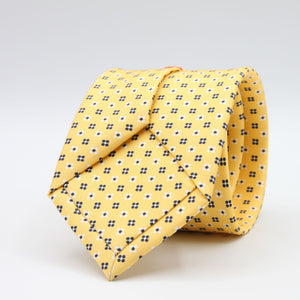 Cruciani &amp; Bella
100% Printed Silk

Self-Tipped
Yellow, White and Blue Motif Tie
Handmade in Rome, Italy.
8 cm x 150 cm
#9428