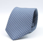 Cruciani &amp; Bella
100% Printed Silk

Self-Tipped
Blue, Grey and White Motif Tie&nbsp;
Handmade in Rome, Italy.

8 cm x 150 cm
#9284
