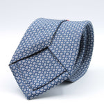 Cruciani &amp; Bella
100% Printed Silk

Self-Tipped
Blue, Grey and White Motif Tie&nbsp;
Handmade in Rome, Italy.

8 cm x 150 cm
#9284