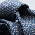 Cruciani &amp; Bella
100% Printed Silk

Self-Tipped
Blue, Grey and White Motif Tie&nbsp;
Handmade in Rome, Italy.

8 cm x 150 cm
#9284