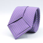 Cruciani &amp; Bella
100% Printed Silk

Self-Tipped
Violet, Off-White, Green and Light Blue Motif Tie&nbsp;
Handmade in Rome, Italy.

8 cm x 150 cm
#9285