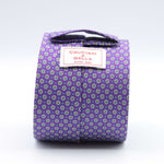 Cruciani &amp; Bella
100% Printed Silk

Self-Tipped
Violet, Off-White, Green and Light Blue Motif Tie&nbsp;
Handmade in Rome, Italy.

8 cm x 150 cm
#9285