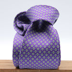 Cruciani &amp; Bella
100% Printed Silk

Self-Tipped
Violet, Off-White, Green and Light Blue Motif Tie&nbsp;
Handmade in Rome, Italy.

8 cm x 150 cm
#9285